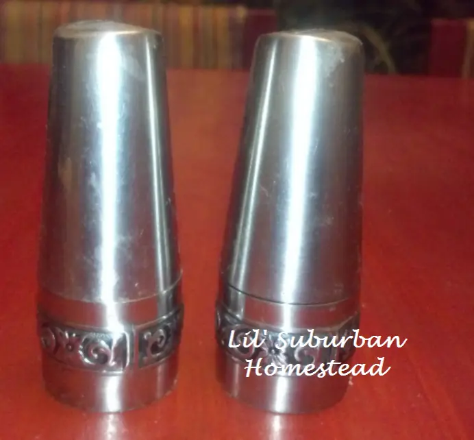 Japanese stainless steel salt and pepper shakers