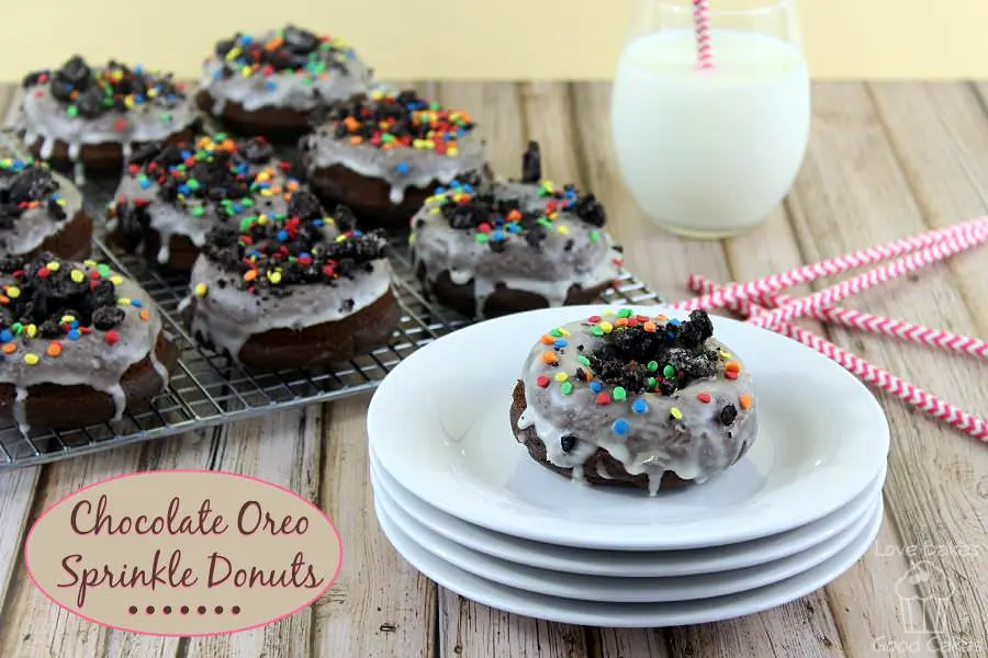 chocolate Oreo Sprinkle donuts