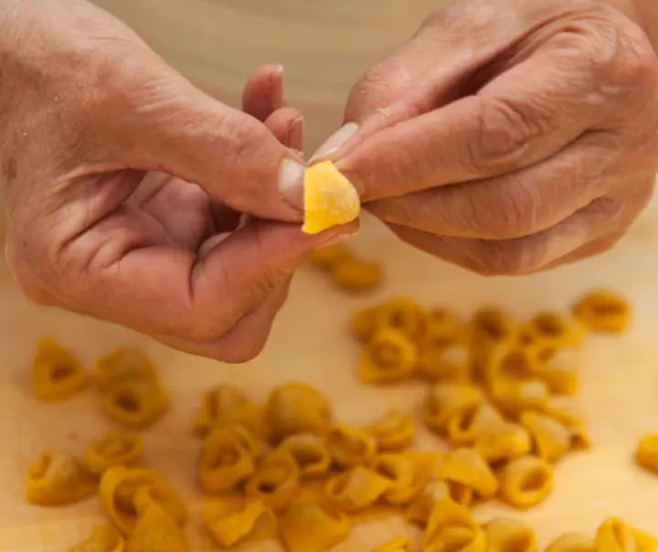 Homemade Italian tortellini