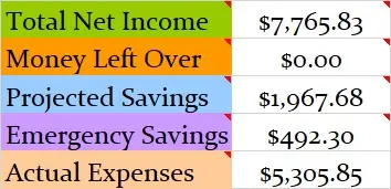 January 2018 Month Income and Expenses
