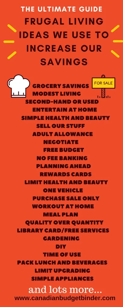 frugal living ideas we use to help increase our savings PINT