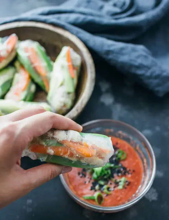 crab and avocado summer rolls