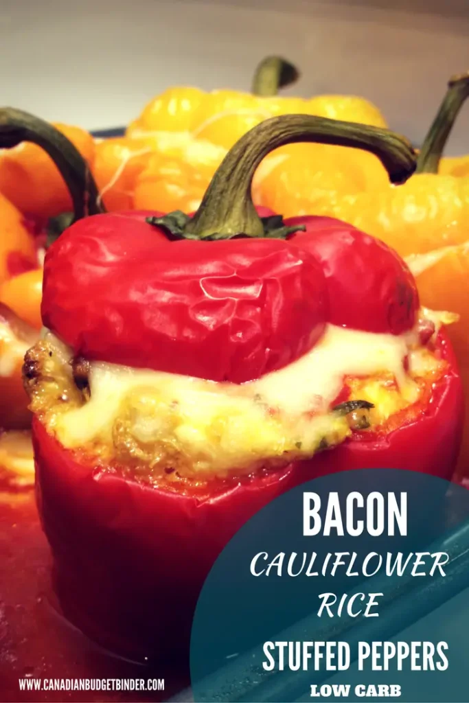 keto bacon cauliflower stuffed peppers