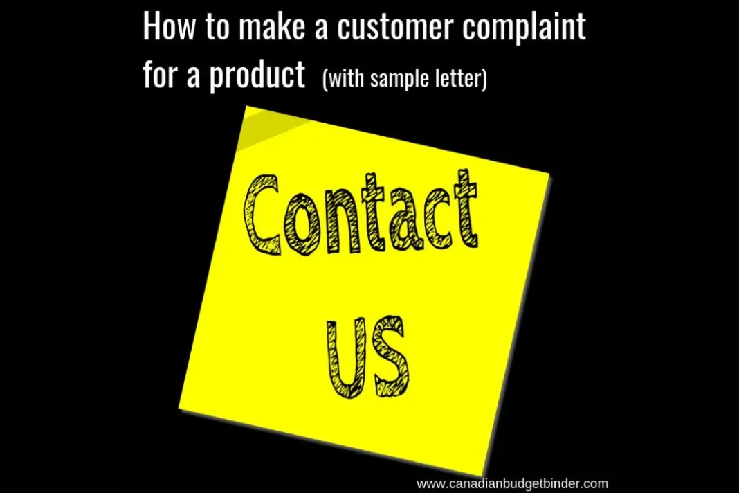 How To Make A Customer Complaint For A Product (sample letter)