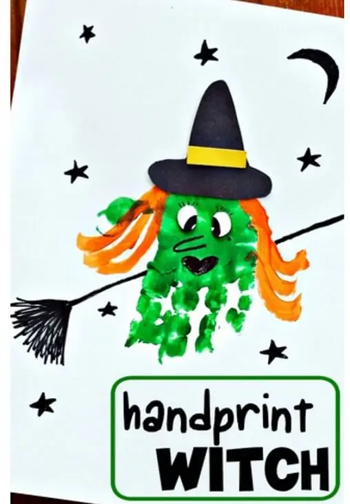 handprint witch Halloween craft