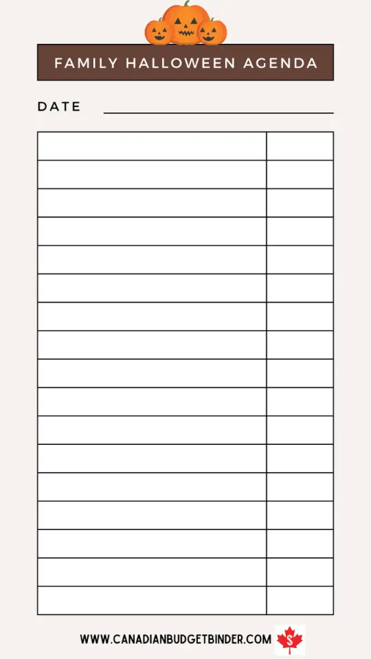 How to create a family Halloween Agenda