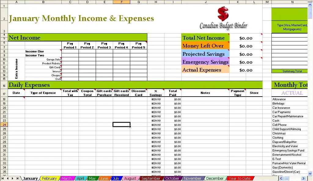 Sample Excel Budget - Download for Free When You Subscribe CBB Free Resources Library