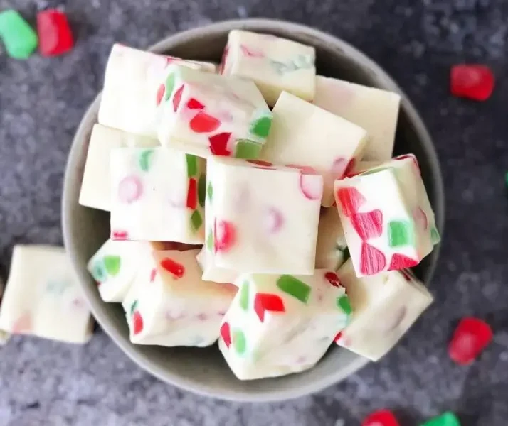 This Christmas Gumdrop Nougat Candy is an easy no-bake treat that’s perfect for the holiday season.  Great as a homemade gift!