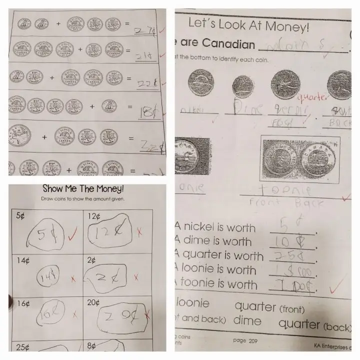 Grade 2 Math from our son- Show Me The Money