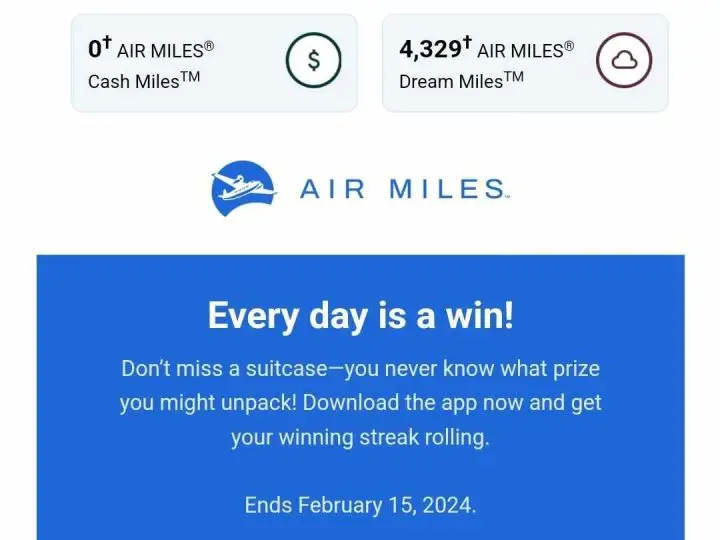 Air Miles Dream Miles CBB Update 2024
