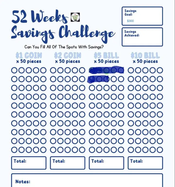 Jr CBB 52-week savings challenge 2024 February